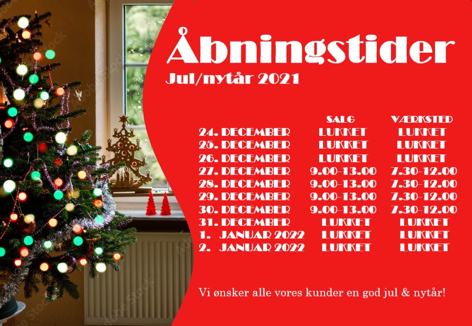 Åbningstider julen 2021