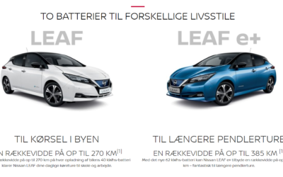 Nissan LEAF for under 215.000 kr.